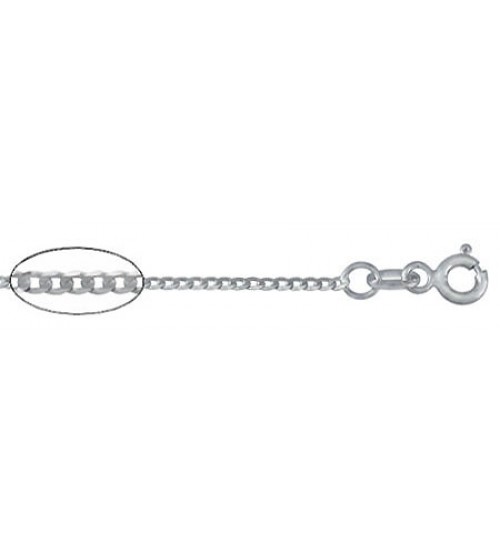 18" Rhodium Plated Curb Chain - Package of 10, Sterling Silver